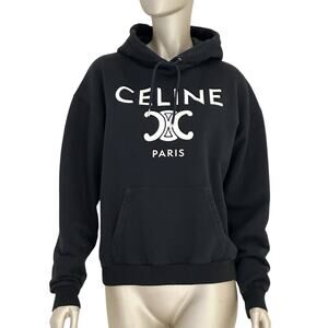Celine Loose Fit Cotton Hoodie Sweatshirt Sz.S